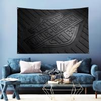 Bandera De Harley Davidson H Para Decoración De Habitaciones Y Salas Con 4 Agujeros Material Poliéster Y Bambú Para Exteriores Y Oficinas - details 9