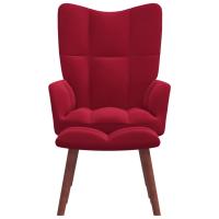 vidaXL Sillón de relax con taburete de terciopelo Gris claro, Gris oscuro, Verde oscuro Sillon Dormitorio Sillon Comodos Silla Relax Sillón Sofá - details 5