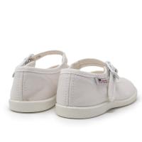 Zapatillas de lona niña VULLADI 1210-051 MERCEDITAS LISA, PIQUE BLANCO 4173 XLV - details 1