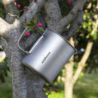 Taza De Camping De Titanio 450ml Utensilios De Cocina Para Exteriores Set De Cocina Para Viajes Y Pícnic Equipamiento De Mesa De Turista - details 0