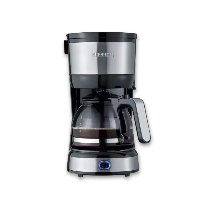 SEVERIN - Cafetera de goteo, jarra de cristal 4 tazas KA 4808 Acero Inox / Negro 750 W - 1