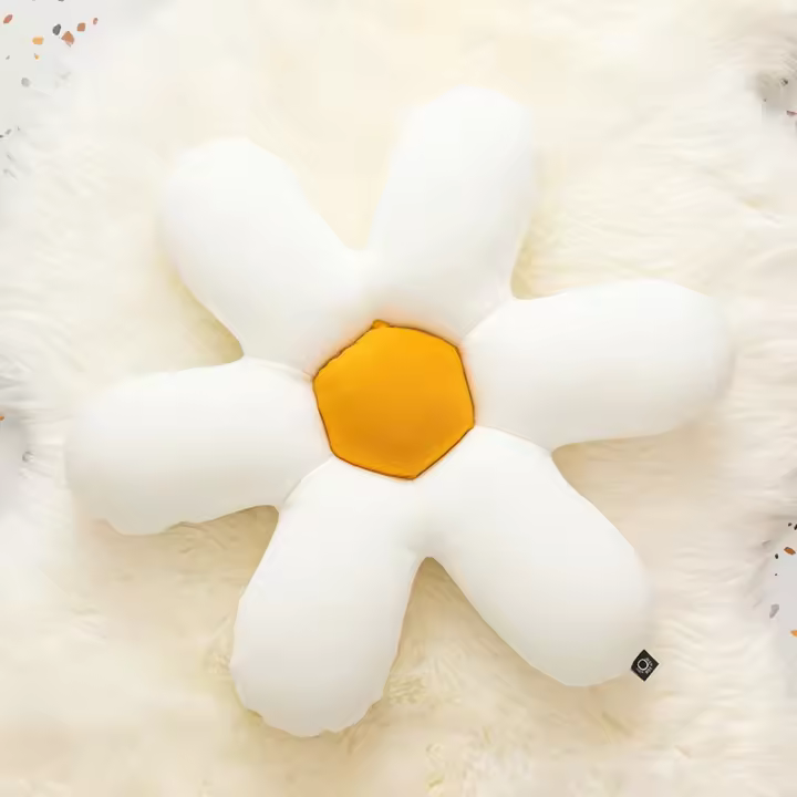 Cojín nórdico con diseño de girasol y margarita para habitación, diseño de flor de seis pétalos, sencillo para decoración del hogar y la sala de estar, para sofá - 1