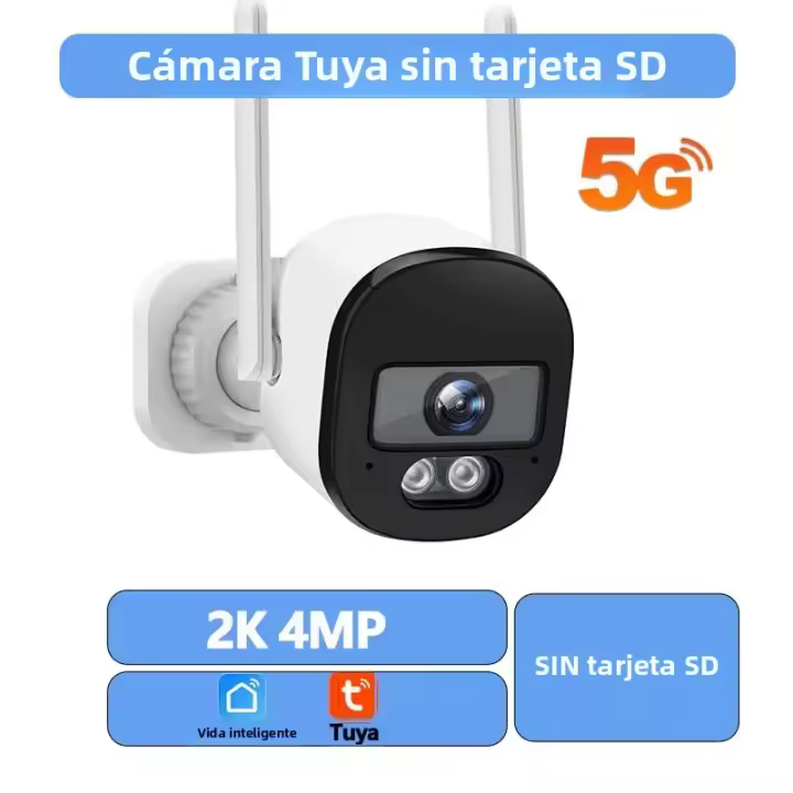 Cámara De Seguridad Tuya Bullet WiFi 2K 4MP 2.4G/5G WIFI Interior Y Exterior Con Detección De Movimiento Alexa Y Vigilancia De Video - 1