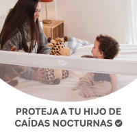 ms - Barandilla de Seguridad para niños portávtil, Barrera de Cama de Viaje, Plegable y portátil, fijación Segura, 150 Cm, Blanco. - details 3