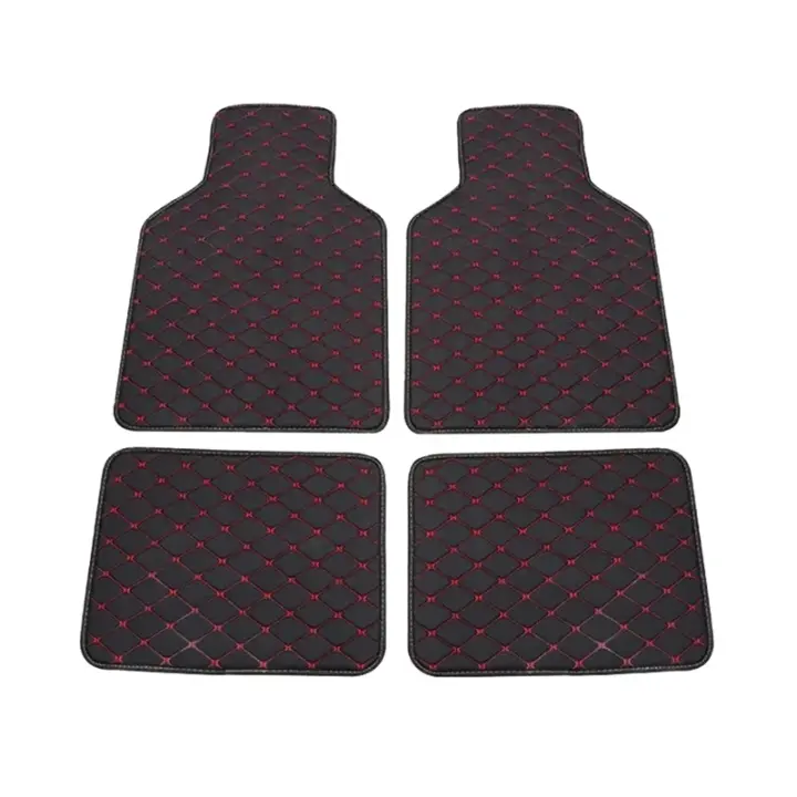 Alfombras de Coche Universales de Cuero PU de Alta Calidad Juego de 4 Piezas para Coches, Coches, SUV Hecho de Fibra Natural - 1