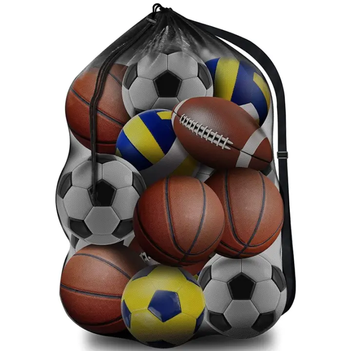 Bolsa Deportiva De Gran Capacidad Con Cierre De Cordón Y Malla Para Almacenamiento De Balones De Baloncesto Fútbol Fútbol Sala Voleibol Y Natación - 1