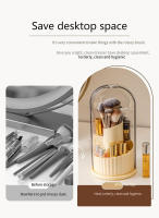 Organizador De Maquillaje Giratorio 360° Soporte Para Pinceles De Maquillaje Caja De Almacenamiento Para Cosméticos Contenedor Para Labiales Y Pinceles De Cejas Juego De Joyería - details 3