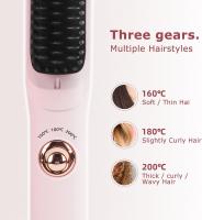 Cepillo alisador de cabello inalámbrico, peine alisador de cabello inalámbrico, para todo tipo de cabello, calentamiento rápido de 18 segundos, apagado automático de 30 minutos -Apagado - detalles 4