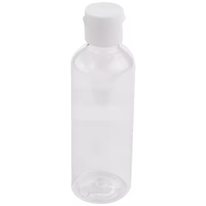 Botellas de plástico transparente con tapa, contenedor de viaje para champú, loción y cosméticos, 4x100ml - 1