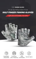 Guantes De Pesca Sin Dedos Para Hombres Y Mujeres Guantes Antideslizantes Para Pescar Natación Kayak Senderismo Ciclismo - details 0