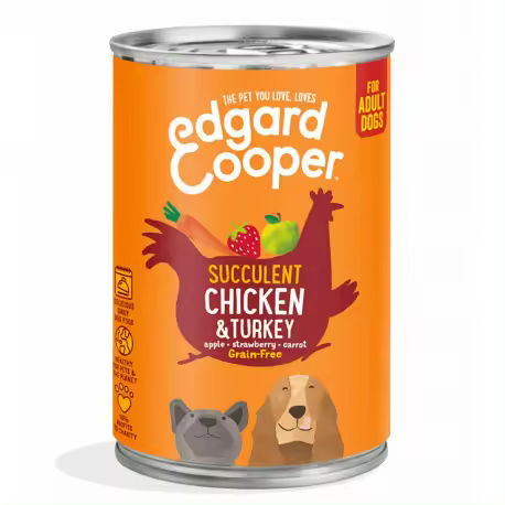 Lata Edgard Cooper Pollo y Pavo Adult 400gr - 1