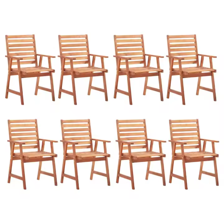 Sillas Cole de Jardín y Codos 8 UDS Madera Maciza Acacia - 1
