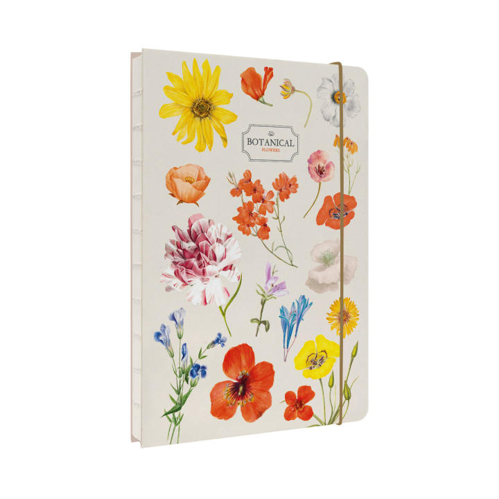 Kokonote Cuaderno A5 punteado flores mujer - Cuaderno de diario (Bullet journal) Cuadernos bonitos / Bloc de notas - Cuadernos de tapa dura Artesanales con marcapáginas, 192 págs