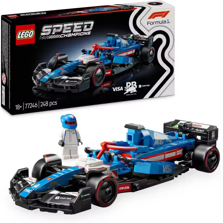 LEGO Speed Champions Coche de Carreras Visa Cash App RB VCARB 01 F1 Maqueta para Construir para Adultos de Fórmula 1 con 1 Minifigura de Piloto (77246) - 1