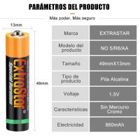 Extrastar pilas AA 1.5 voltios pack ahorro, 12, 24, 48 y 60 unidades. No contiene mercurio no toxica, válida para gran variedad de articulos electronicos y juguetes. Baterias de gran durabilidad, formato familiar economico. - details 2