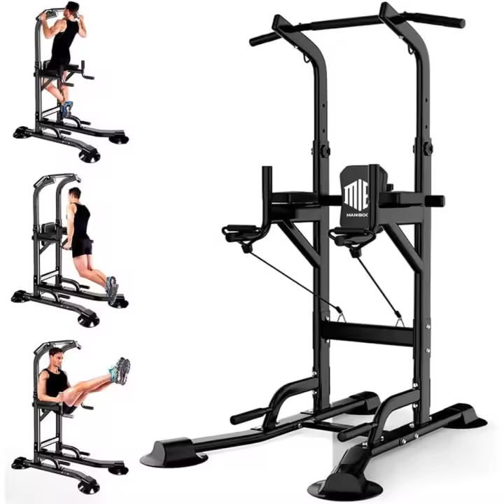 ManiBoom Maquina Dominadas Multifuncional Altura REGULABLE 2,35m SOPORTA 220kg - Estacion de Entrenamiento y Musculacion con Barra de Fondos para Gym y Calistenia en Casa, Pull up Station Power Rack - 1
