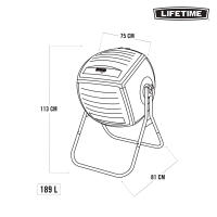 Compostador doméstico ultrarresistente Lifetime 75x81x113 cm 189 litros - details 7