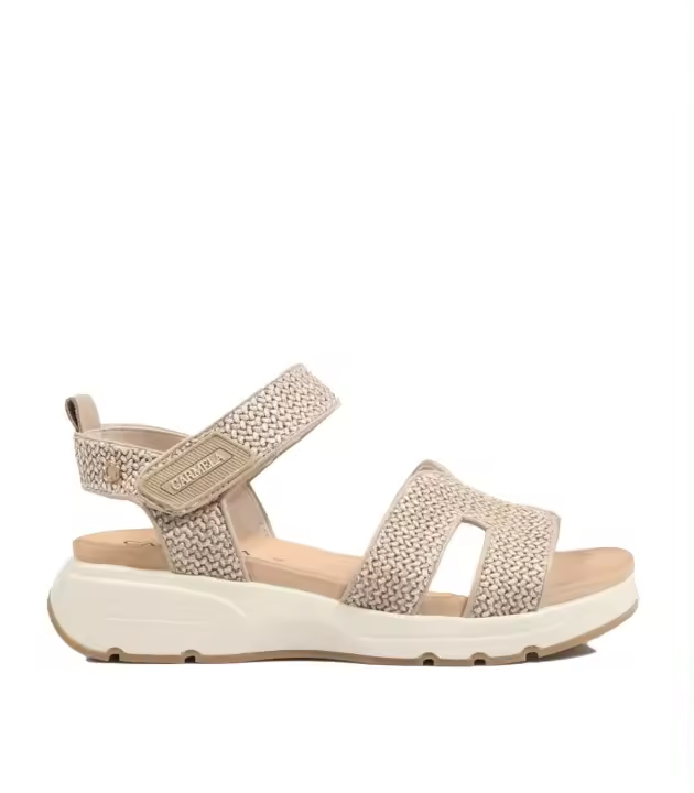 SANDALIAS DE MUJER CONFORTABLES DE RAFIA CARMELA 162362 BEIGE - 1