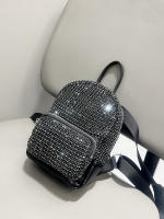 Mochila De Cristal Brillante Diseño Artesanal Lujo Diseñadora Bolso De Mano Para Mujer Material Metálico Con Lining De Poliéster - details 11