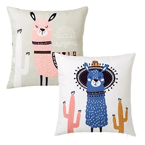 Juego de 2 Cojín de cactus rosa de poliéster étnico para dormitorio Iris-DAMDAM GO - 1