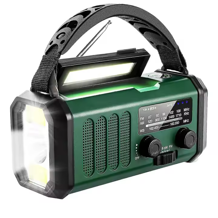Solar Power Emergency Hand Crank Radio AM FM Weather Radio, SOS, 3 Modes ,Reading Lamp - 1