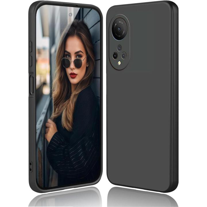 Liquid silicone case for honor x7 4g, microfiber interior anti-shock ultra soft gel protection rubber shockproof and scratch-resistant fsua black