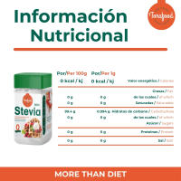 Stevia 300G | Pack de 2 Unidades | Edulcorante Natural 100% | Sin Gluten ni Lactosa | Cero calorías | Apto para Vegetarianos | Bajo índice Glucémico | TORAFOOD - details 1