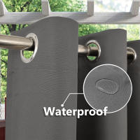 Cortina De Puerta Impermeable Para Exterior 1 Pieza Para Porche Pergola Cabana Patio Con Grommets Alta Sombría Moderna - details 2