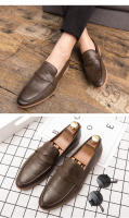 Zapatos De Cuero Genuino Para Hombre Tallas Grandes 46 47 Estilo Británico Coreano Zapatos Lujosos Casuales Con Punta Pointy Cerrado SLIP-ON Para Oficina Y Vida Diaria - details 5