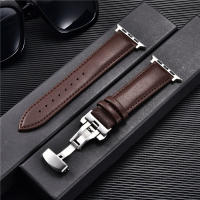 Correa De Cuero Para Apple Watch 8 7 6 5 4 3 SE Con Cierre De Mariposa Reemplazo De Pulsera 38/40/41mm 42/44/45mm Para Iwatch - details 4