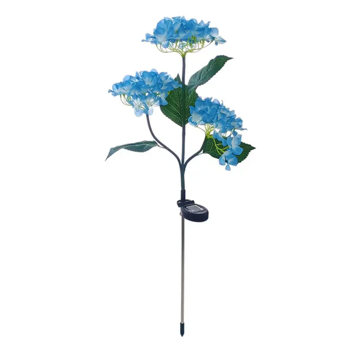 Lámpara Solar LED De 3 Cabezas Con Flor De Rosa Y Hibisco Para Jardín Patio Decoración De Casa Rústica Iluminación Exterior Para Prácticas De Verduras - 1