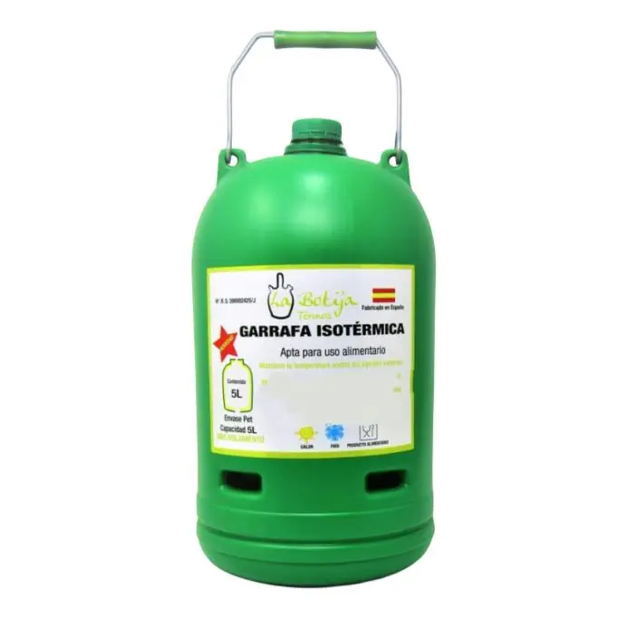 picolar Bidón Térmico 5L Verde - Contenedor isotérmico de 5 litros: mantiene los líquidos a la temperatura ideal, liviano y portátil, apto para acampar trabajar - 1