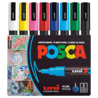 Uni-Ball POSCA PC-3M/8C - Estuche 8u - Marcador No Permanente Punta Fina 0.9mm-1.3mm Colores Surtidos - details 0