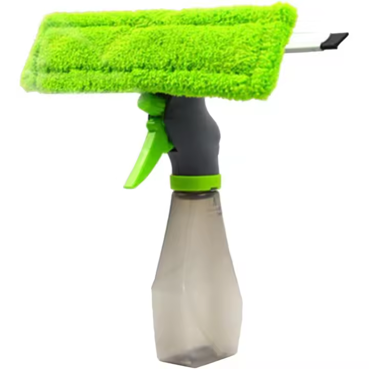 Combo de limpieza de ventanas profesional: escobilla de goma, cepillo de microfibra para ventanas y botella rociadora de agua - 1