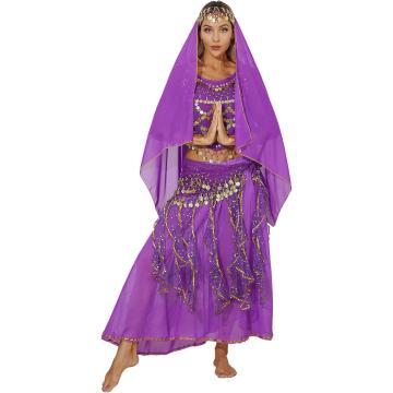 Vientre Disfraz De Danza Del Vientre (4 Piezas) Con Lentejuelas