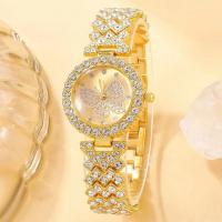 Reloj De Pulsera De Cuarzo Para Mujeres Elegante Y Lujoso Con Diseños De Mariposa Y Diamante Acero Inoxidable Resistente Al Shock Moda Casual - details 2