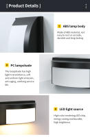 Lámpara De Pared Exterior LED Impermeable IP66 Con Sensor De Movimiento Iluminación Moderna Para Porche Balcón Jardín - details 8