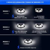 Luz De Pared Solar Con Sensor De Movimiento 100LED Iluminación Al Aire Libre Impermeable Lámpara De Calle Con Luz Solar Spot - details 5