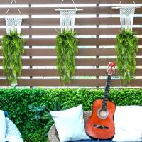 8 Piezas Plantas Artificiales Colgantes Enredadera Planta Artificial Colgante, Planta Artificial Exterior Decorativas Plantas Colgantes Plástico de Helechos Decoración Pared Terraza Jardín - details 4