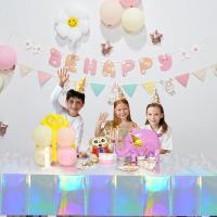 SSITO Mantel Mágico Desechable Mantel Láser Mantel De Plástico Arco Iris Fiesta De Cumpleaños De Navidad Color Sólido, Tamaño Grande 137*274, Tamaño Pequeño 137*183 - details 1