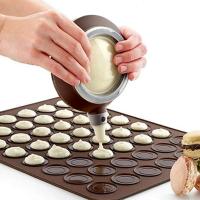Kit De Macaroon Con Placa De Silicona Antideslizante Y Molde Para Hornear No Pegajoso Conjunto De 48 Suministros De Decoración Para Galletas Y Postres Accesorios Ecológicos - details 5