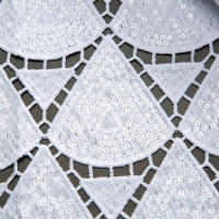 Tela De Encaje Africano Guipure Con Lentejuelas Soluble En Agua Para Mujer Vestidos De Boda Y Fiesta TY3607 100% Poliéster 120CM - details 20