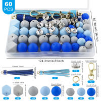 Nuevos 60Pcs/Lote Ganchos De Llave De Cuero Con Borlas De Silicona Y Abalorios Redondos Hexagonales Para Fabricación De Joyas Accesorios Para Pulseras Y Llaveros DIY - details 10