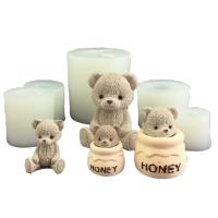 Molde De Cera De Silicona De Oso Hermoso Jars De Miel Para Hacer Chocolate Y Galletas Cubo De Hielo Aromaterapia Molde De Pegamento - details 3