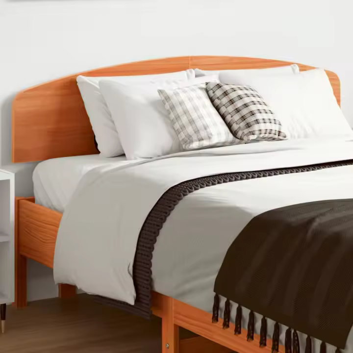 vidaXL Cabecero de cama madera maciza de pino marrón cera 135 cm - 1