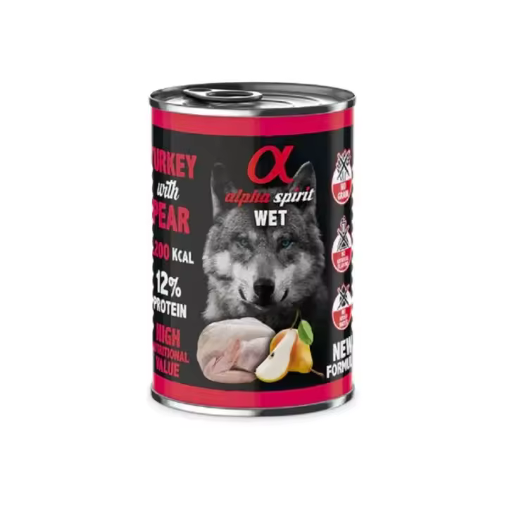 Lata Alpha Spirit Grain Free Pavo con Pera 400gr Alpha Spirit - 1
