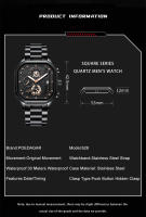 Reloj De Hombre POEDAGAR Moda Luminoso Impermeable Cronógrafo Fecha Reloj De Pulsera Acero Inoxidable Cuarzo Cuadrado Relojes Para Hombres - details 5