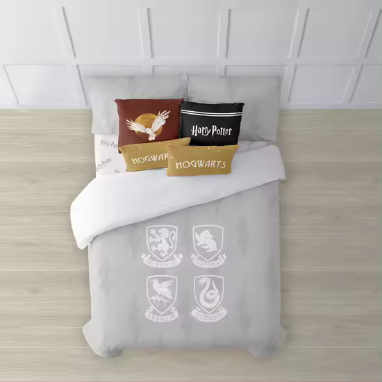 BL BELUM  Funda nórdica con botones 100% algodón modelo Hogwarts Shields Funda nórdica ligera y confortable; funda nórdica licencias oficiales - Funda Nórdica Extrasuave - Funda Nórdica 100% Made in Spain - 1