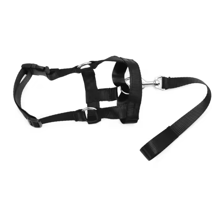 Mordaza Para Perro Ajustable Anti-mordedura Mascarilla De Pelo Del Nariz Set De Traction Entrenamiento Con Cinturón Para Perros - 1
