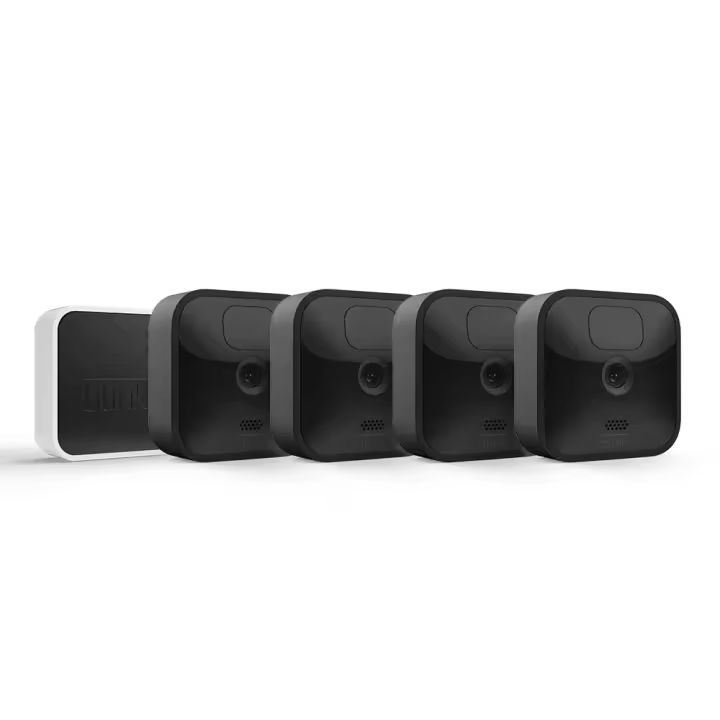 Blink Outdoor Pack 4 x Cámaras de seguridad HD inalámbrica y resistente a la intemperie, con 2 años de autonomía, detección de movimiento, compatible con Alexa - 1